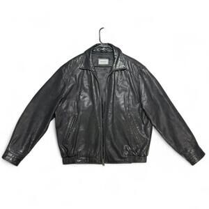 VINTAGE 90s L Hathaway Leather Bomber Jacket